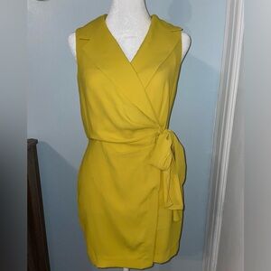 Forever 21 Contemporary Yellow Wrap Dress